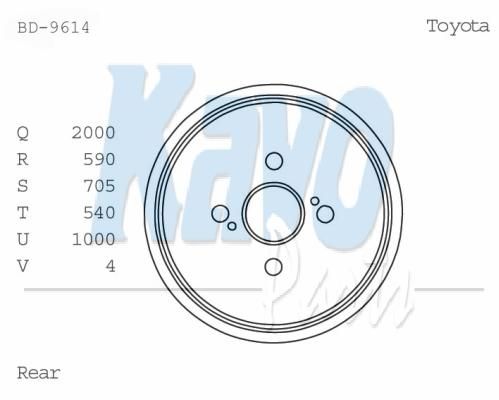 KAVO PARTS Тормозной барабан BD-9614